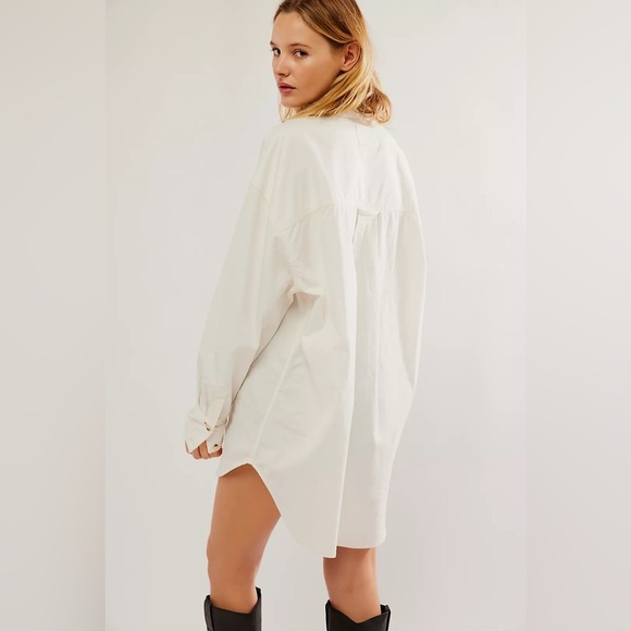 Free People x We the Free Oversized Freddie Shirt in Optic White - Size S - Picture 2 of 6